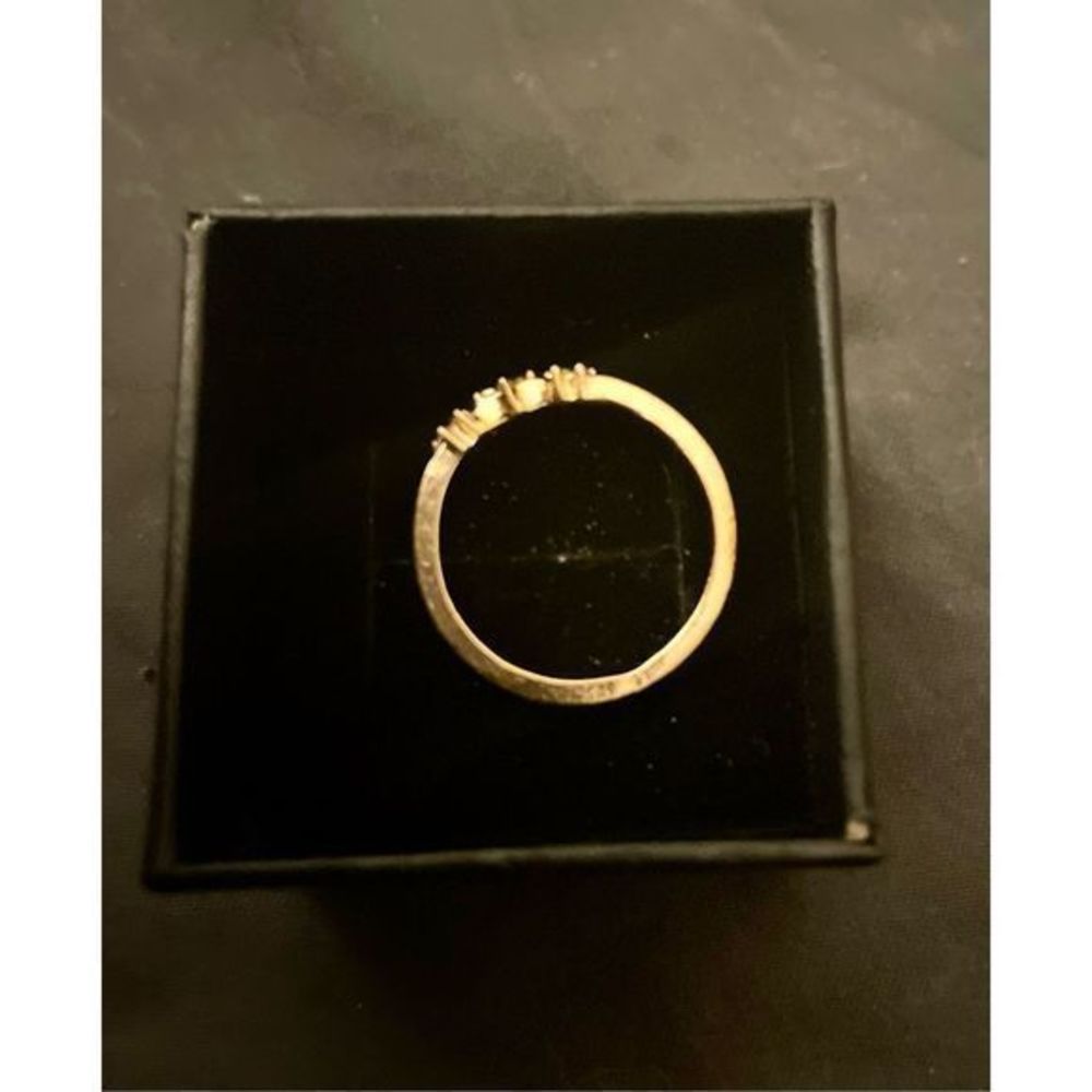 STUNNING SAPPHIRE 3 FLOWER ROSE GOLD RING - Picture 3 of 5